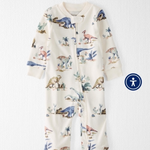 Baby Organic Cotton Sleep & Play Pajamas - Style,Prehistoric Print