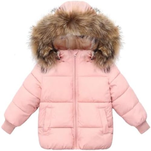 Baby Boy Winter Coat Toddler Girl Hooded Puffer Jacket Fur Collar Down Outerwear
