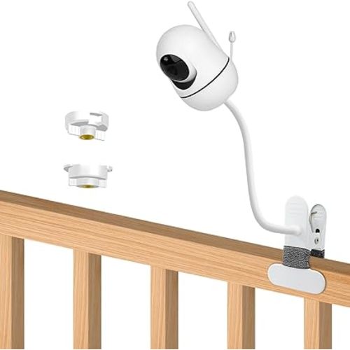 Baby Monitor Mount Compatible with HelloBaby HB6550/HB65/HB66/HB248,ANMEATE SM935E Baby Monitor Camera 15.7 inches Flexible Clip Clamp Mount Long Gooseneck Arm, Baby Monitors Holder Without Tools