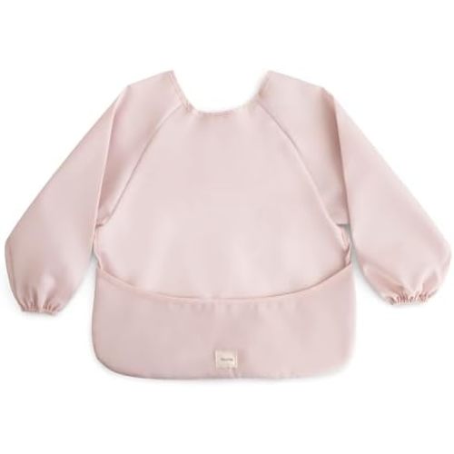 mushie Long Sleeve Baby Bib | Water Resistant Adjustable Fit for Ages 6-24 Months