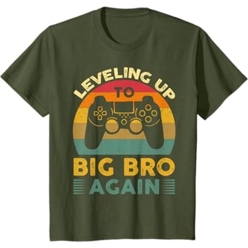 Funny Leveling Up To Big Bro Again Vintage Big Brother Again T-Shirt