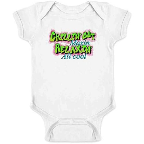 Pop Threads Chillin Out Maxin Relaxin All Cool 90s Retro Neon Baby Toddler Kids Girl Boy T-Shirt