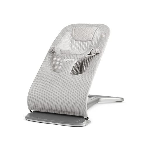 (Grey - Mesh) Ergobaby Evolve 3-in-1 Mesh Baby Bouncer Seat, Adjustable Multi-Position Infant Bouncer and Toddler Chair, Breathable Mesh, Converts from Newborn to Toddler - Grey