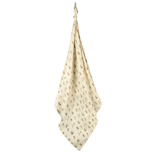 Vintage Natural Ski Organic Cotton Muslin Swaddle Blanket