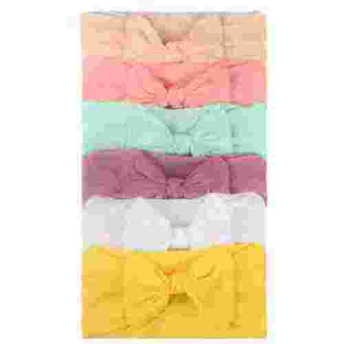 Large Bow Headwrap Children'S Headdress Girls Baby Toddler Turban Headband Hair Band Bow 6Pcs Accessories Headwear