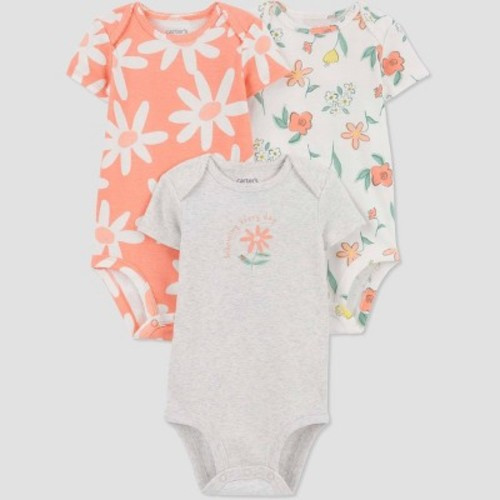 Carter's Just One You® Baby Girls' 3pk Bodysuit, Color: Coral Orange, Size: 6M