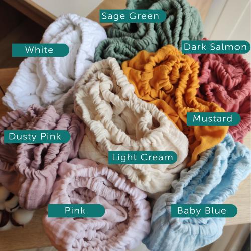 Sheets for Nestig Cribs - Organic Muslin Cotton Fitted Sheets - Mini Crib Sheets
