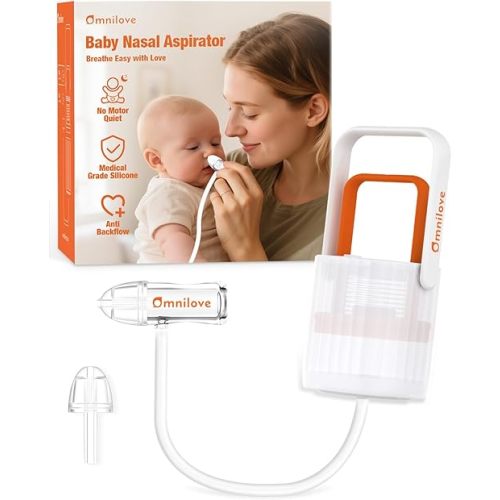 Baby Nasal Aspirator Manual Nose Sucker for Newborn & Infant, Manual Pump Silicone Snot Cleaner, Baby Registry Must Haves Newborn Essentials