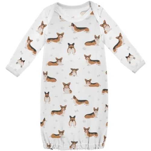 vvfelixl Baby Sleeper Gown for Newborn Boy Girls Golden Retriever Dogs Cartoon Infant Nightgown for 0-3 Months