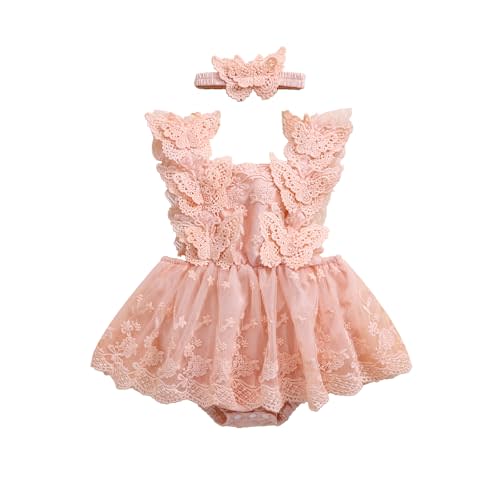 Karwuiio Newborn Baby Girl Romper Dress Infant Sleeveless Lace Floral Romper Bodysuit Baby Girl Summer Clothes Outfits