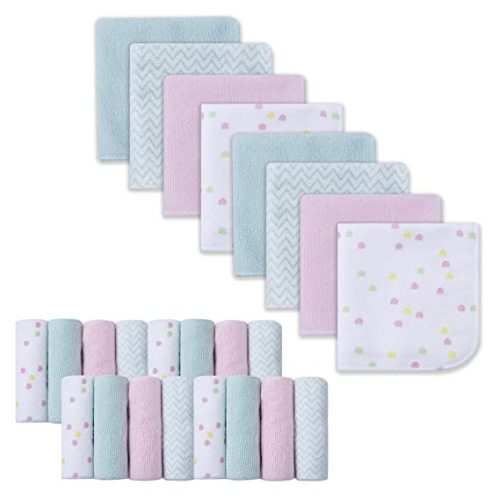 Softan Baby Washcloths, 24Pack Baby Wash Cloths Extra Soft & Ultra Absorbent, Baby Towels and Washcloths Face Towel Unisex for Boys Girls Face & Body, Washclothes Gentle on Sensitive Skin, 9''x 9'' - Unicorn