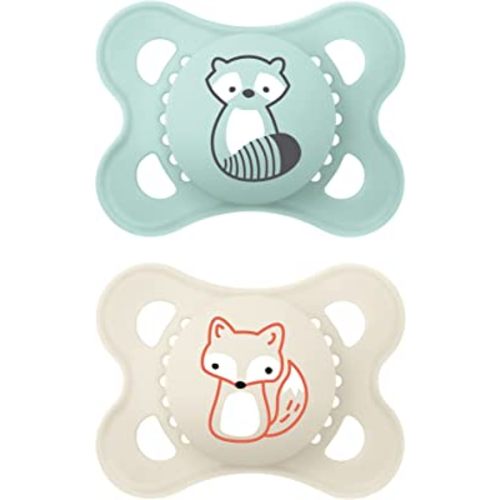 MAM Original Matte Baby Pacifier, Nipple Shape Helps Promote Healthy Oral Development, Sterilizer Case, Boy, 0-6 (Pack of 2)