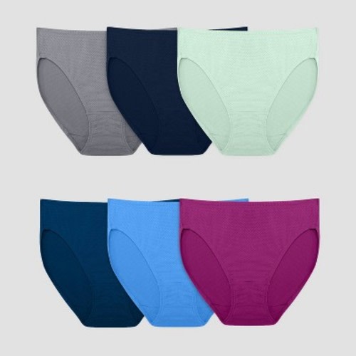 Fruit of the Loom Women's 6pk Breathable Micro-Mesh Hi-Cut Underwear - Colors May Vary 6
