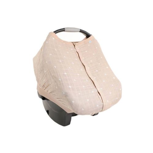 Little Unicorn Cotton Muslin Car Seat Canopy - Gray Stripe