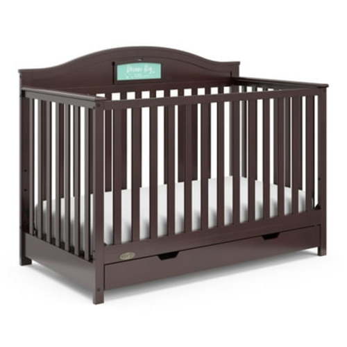 Graco Story 5-in-1 Convertible Baby Crib with Drawer and Reversible Headboard, Espresso