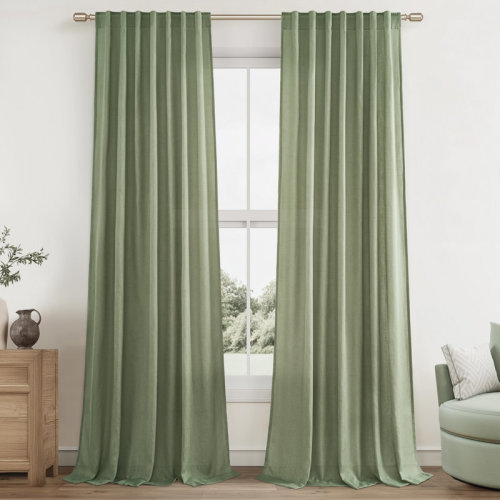Sheer Curtains (96" - Sage Green, Set of 2)