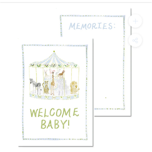 Baby Milestone Cards: Menagerie Blue Set (Restocking Summer 2025)