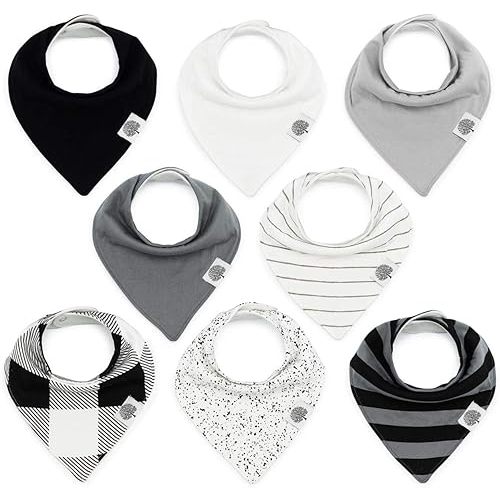 Parker Baby Bandana Drool Bibs 8 Pack Baby Bibs for Boys, Girls, Unisex - Soft & Stylish Teething Bibs for Babies