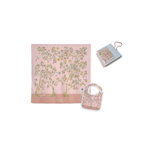 In Bloom Pink Bib & Swaddle Set
