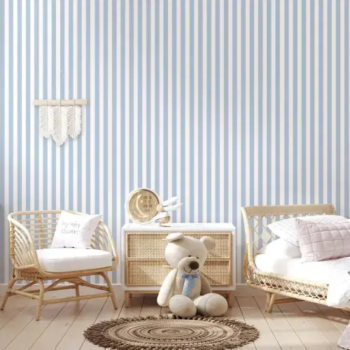 Light Blue Stripe Wallpaper S018 – CostaCover