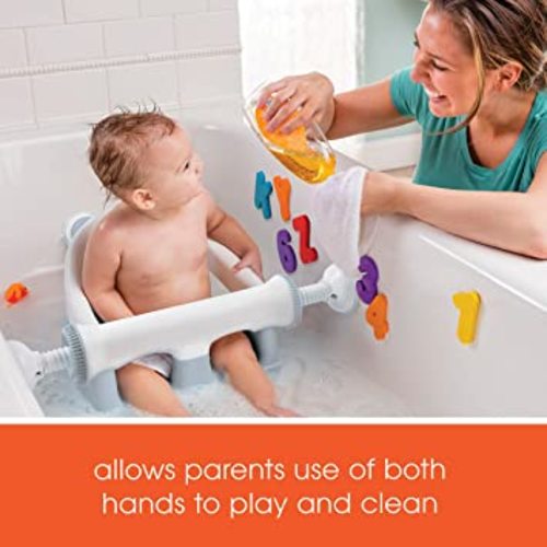 Summer My Bath Seat for Sit-Up Baby Bathing, Backrest for Assisted Sitting, Easy Setup & Storage, Gray - Grey - 1 Count (Pack of 1)