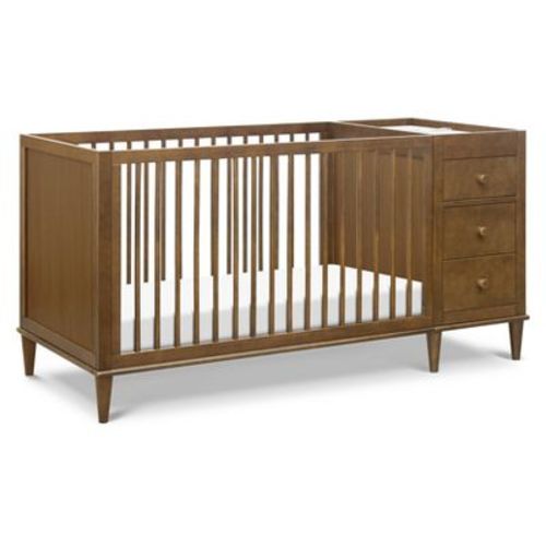 Davinci Marley Convertible 3-in-1 Crib And Changer Combo - Walnut