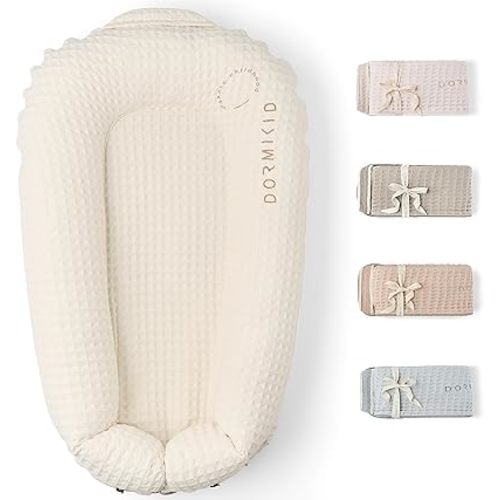 Organic Cover Deluxe+ for Docks • 100% Cotton Premium Quality Oeko-TEX Standard • Pure Breathable Replacement Soft Cover with Embroidery • Deluxe Plus • Cover Only • (Ivory Waffle)