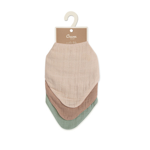 Muslin 3-pc. Bib Set - Rose | Muslin - Crane Baby