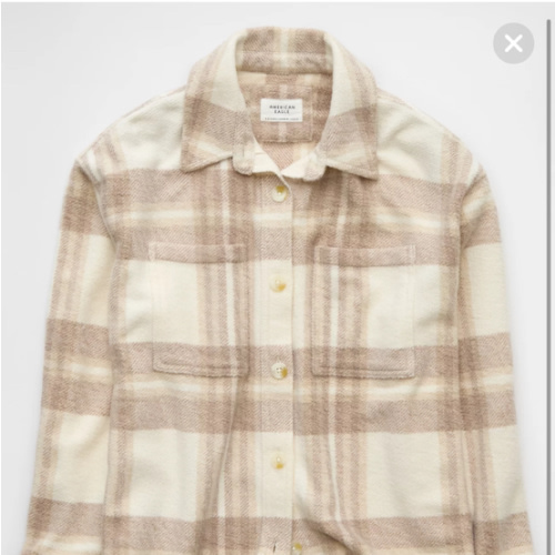 AE Fleece Plaid Shacket