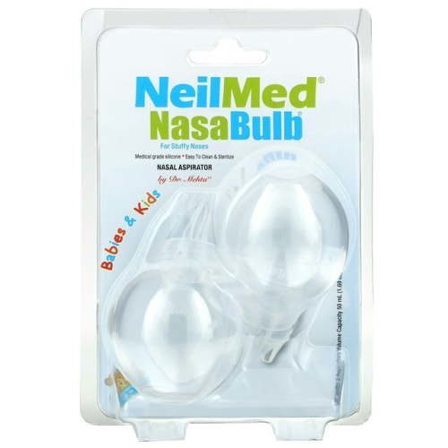 NeilMed NasaBulb Nasal Bulb Aspirator with New Clear Design. Contains 2 Aspirators for small noses