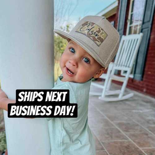 Personalized Snapback Hat | Infant and Youth, Camo- Style BR - CAMO
