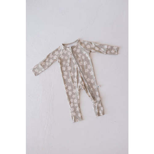 Bamboo Zip Pajamas | French Gray Floral - Tenth & Pine - - forever french baby