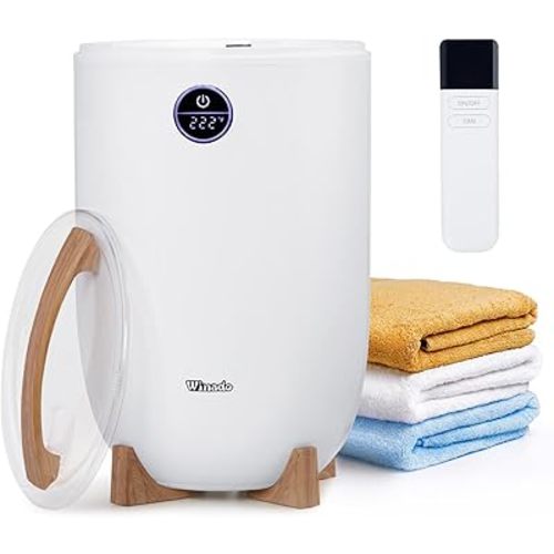 Winado Towel Warmer Bucket Style, Large Towel Heater w/Remote Control, Adjustable Time, LED Display, Fragrance Holder, Child Safety Lock, Fit Up to 2 Oversized Towels for Bathroom, Hot Tub