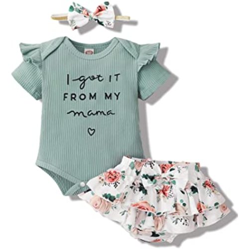 Mioglrie Newborn Infant Baby Girl Clothes Romper Shorts Set Floral Summer Outfits Cute Baby Clothes Girl