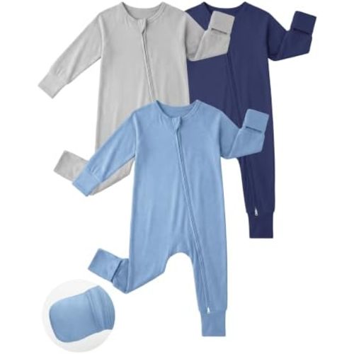 Yoofoss Viscose From Bamboo Baby Pajamas Footless & Footed baby Sleepers, 2-Way Zipper Soft Toddler Romper for Boys Girl