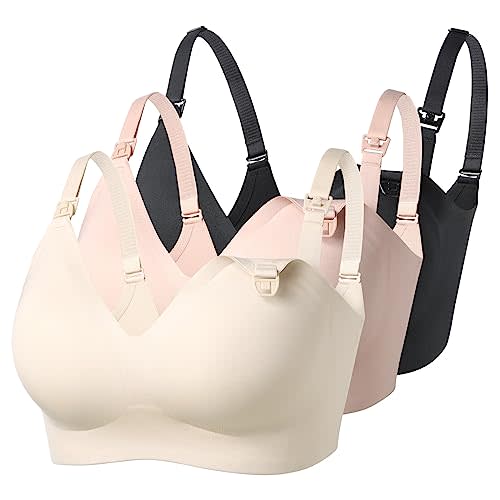 Momcozy Nursing Bras for Breastfeeding, Seamless Ultra Comfort Maternity Bra, Natural Shape, Pregnancy Sleep Bralette