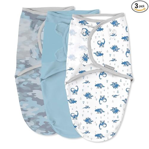SwaddleMe by Ingenuity Original Swaddle, Size Small/Medium, For Ages 0-3 Months, 7-14 Pounds, Up to 26 Inches Long, 3-Pack Baby Swaddle Blanket Wrap