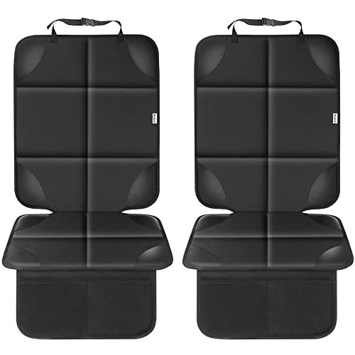 Car Seat Protector for Child Car Seat, Waterproof 600D Fabric Carseat Seat Protectors with 2 Large Pockets and Non-Slip Backing- Not Easy to Fade