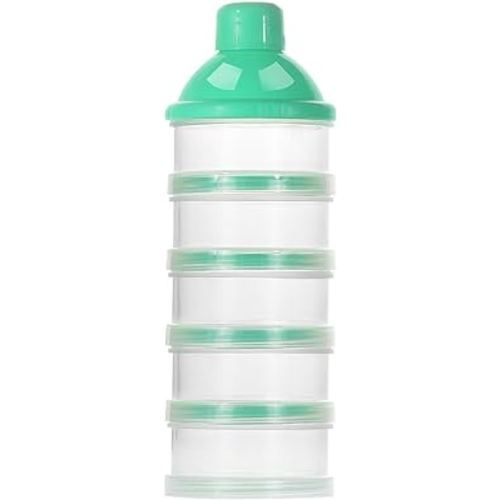 Accmor Formula Dispenser On The Go, 5 Compartments Stackable Formula Container for Travel, Baby Milk Powder Kids Snack Container, BPA Free
