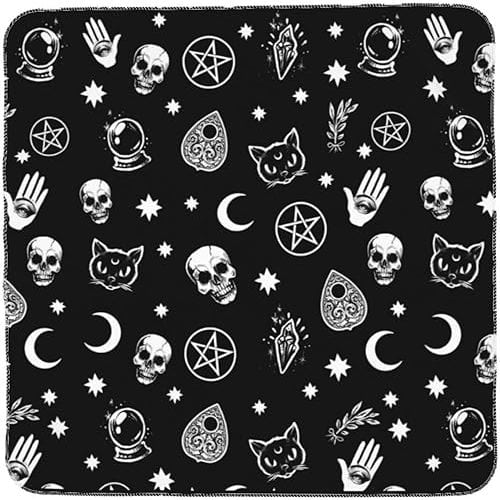 Goth Halloween Skull Newborn Baby Swaddle Blanket Cat Gothic Baby Stuff Black Wrap Throw Blanket Cozy Soft Gifts for Boys Girls Unisex Infant