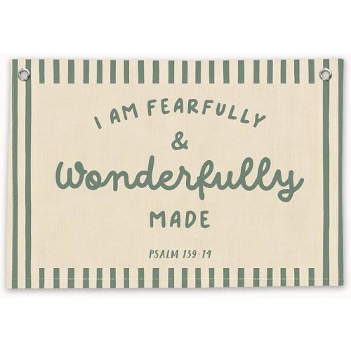RTXLEZM Kids Room Decor, I Am Fearfully and Wonderfully Made