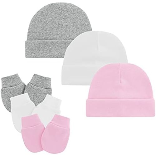 Zando Baby Hats and Mittens Newborn Hospital Hat Essentials Warm Knit Beanie Safety Anti-Scratch for Boys Girls 0-6M