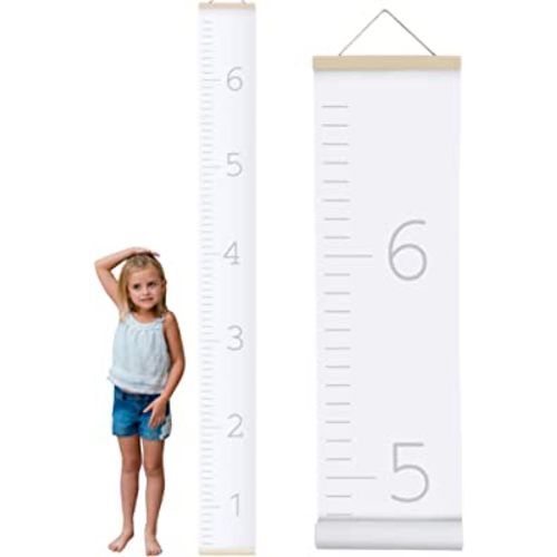 Morxy Canvas Growth Chart for Kids - Unisex Kids Room Wall Decor - Measuring Height Chart- Wall Tape with Height Chart for Kids (Canvas, Plain White)