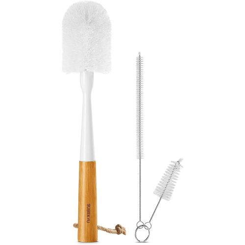 SUBEKYU Bottle Brush, Baby Bottle Brush with Nipple and Straw Cleaner Set for Cleaning Water Bottle