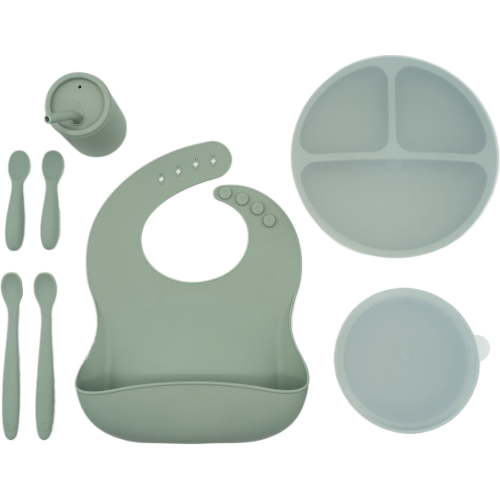 WeeSprout Silicone Baby Feeding Set, Develops Self Feeding Skills, BPA-Free, 8-Piece