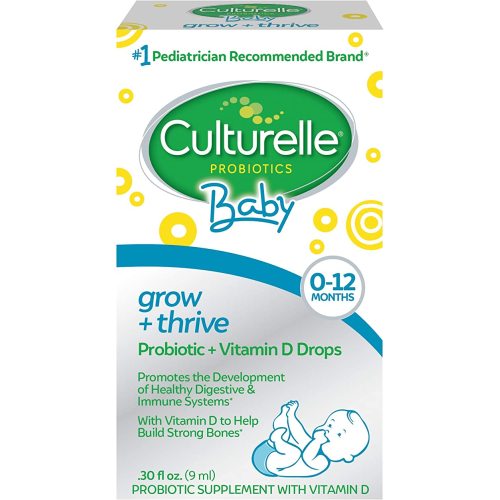 Culturelle Baby Grow + Thrive Probiotics + Vitamin D Drops - 400 IU - Helps Promote a Healthy Immune System & Develop a Healthy Digestive System , 0.3 Fl Oz (Pack of 1) (0049100400532) - Grow & Thrive Drops with Vitamin D