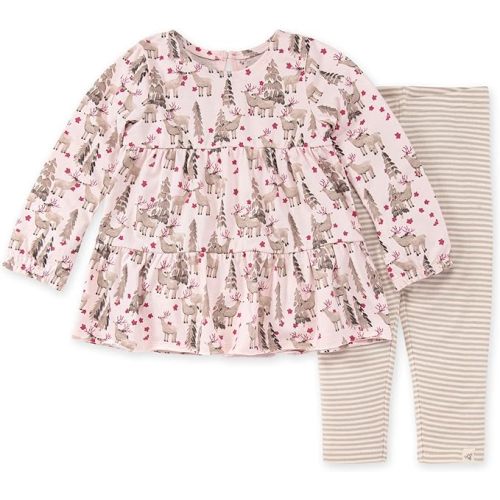 Burt's Bees Baby Baby Girls' Long Sleeve Top and Pant Set, 100% Organic Cotton