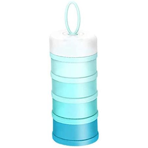 Kaptin Formula Dispenser,Non-Spill Portable Stackable Baby Milk Powder Dispenser,Snack Storage Container,BPA Free,4 Feeds (Blue)