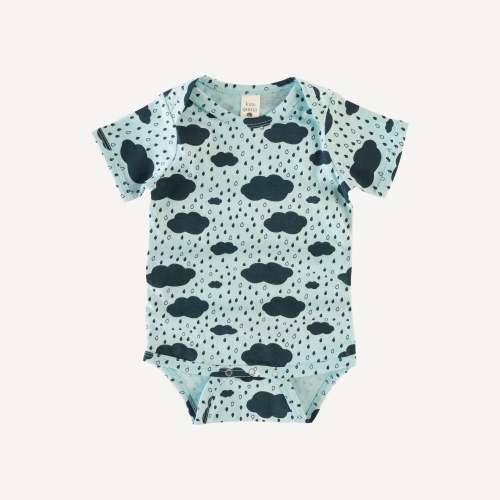 short sleeve lap neck bodysuit | rain cloud | organic cotton jersey