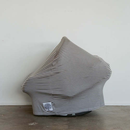 Multi-use Car Seat Cover | Pewter Stripe Nursing Cover | Parker Baby Co.